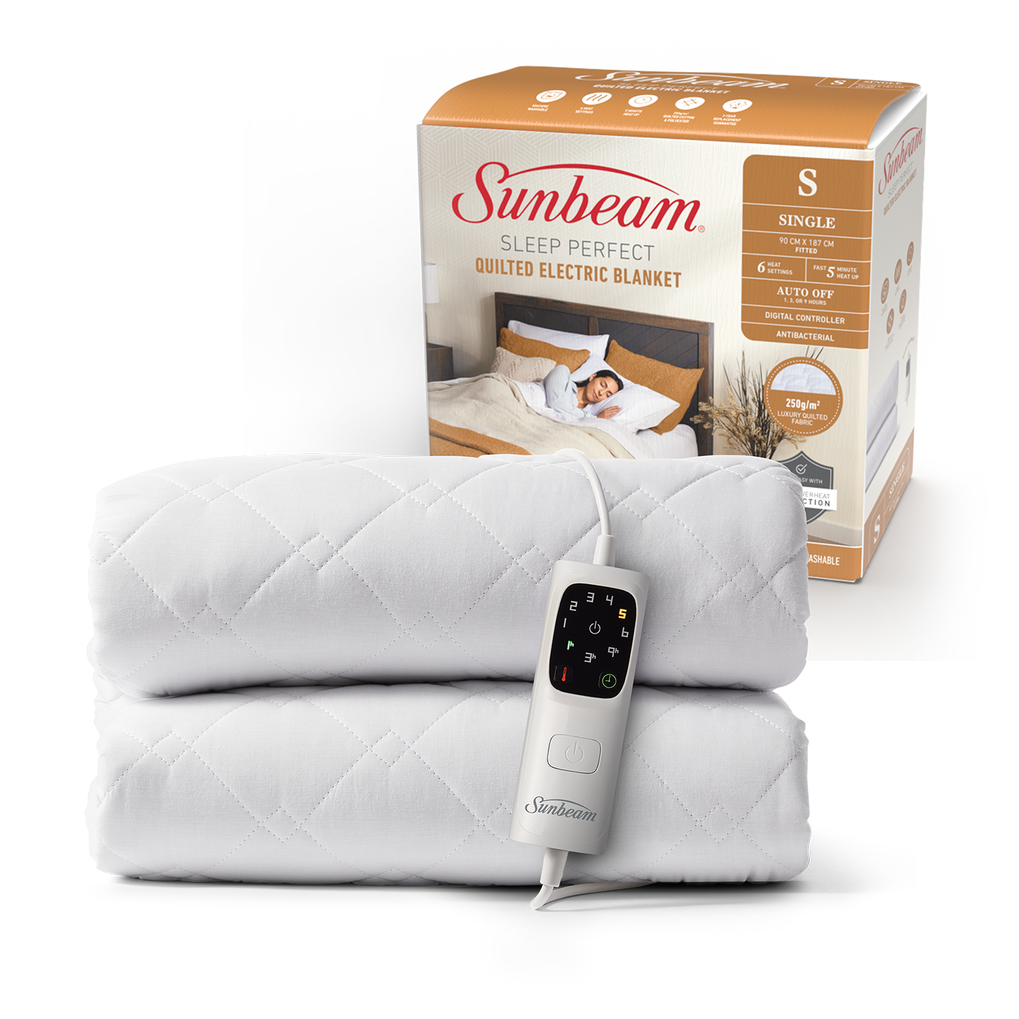 Sleep Perfect Quilted Electric Blanket Single