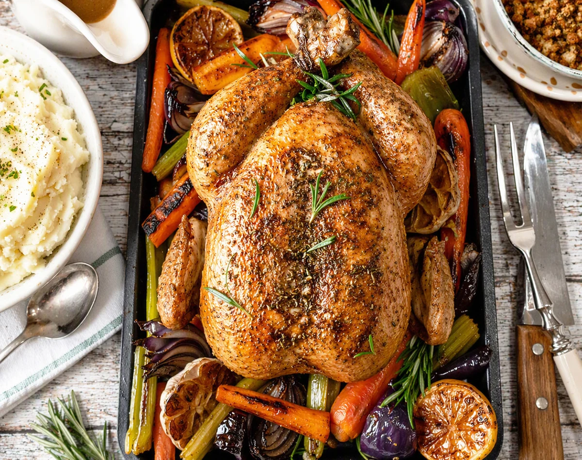 Lemon and Garlic Roasted Chicken and Vegetables