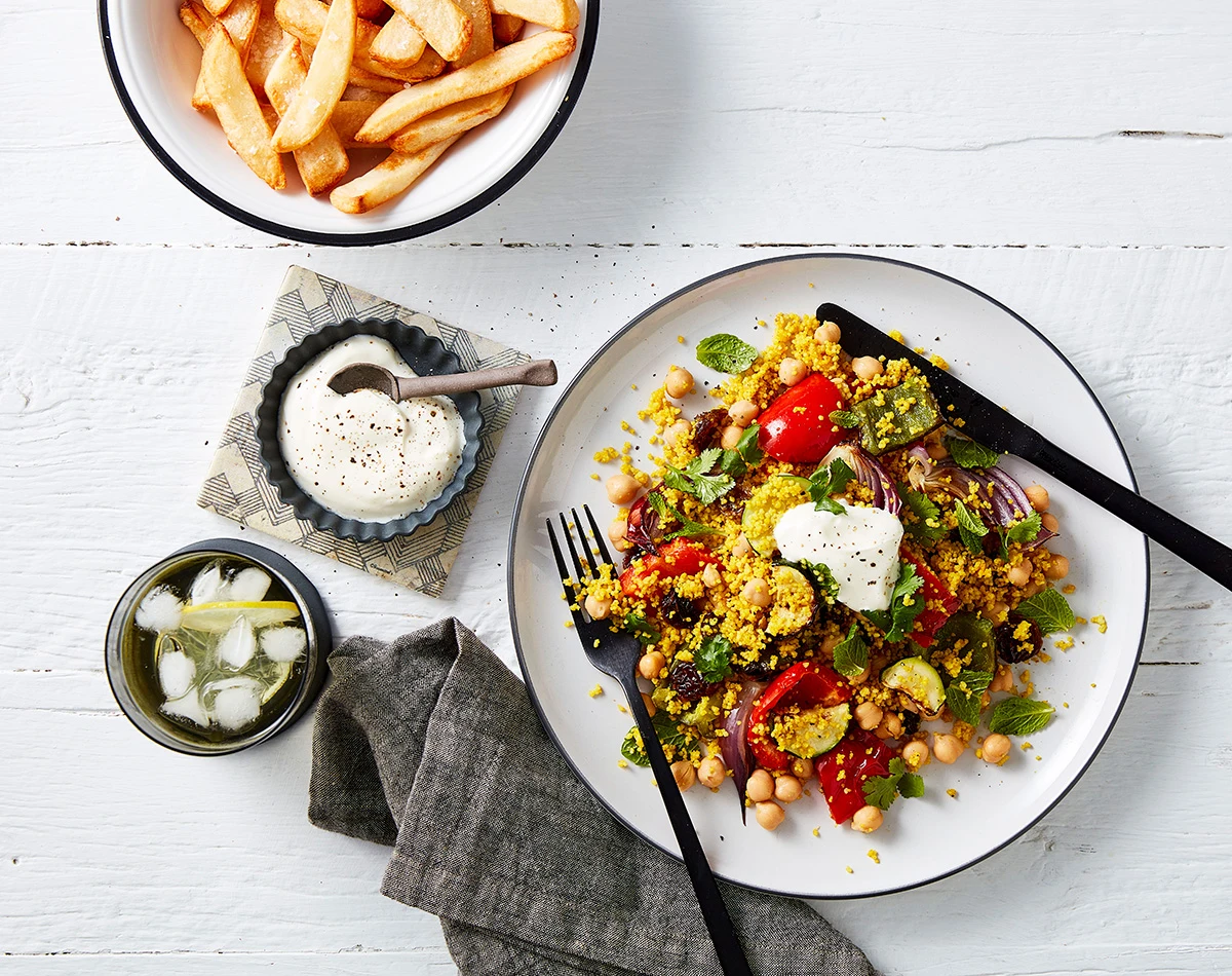 Moroccan Cous Cous with Roasted Vegetables