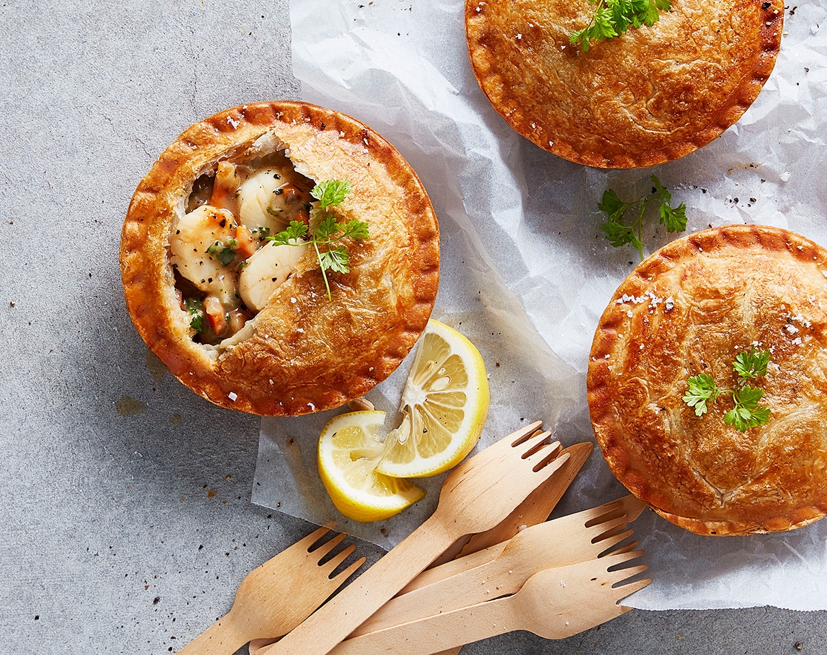 Creamy Scallop Vegetable Pies