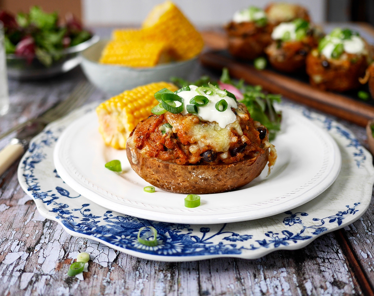 Tex-Mex Stuffed Black Bean Potatoes