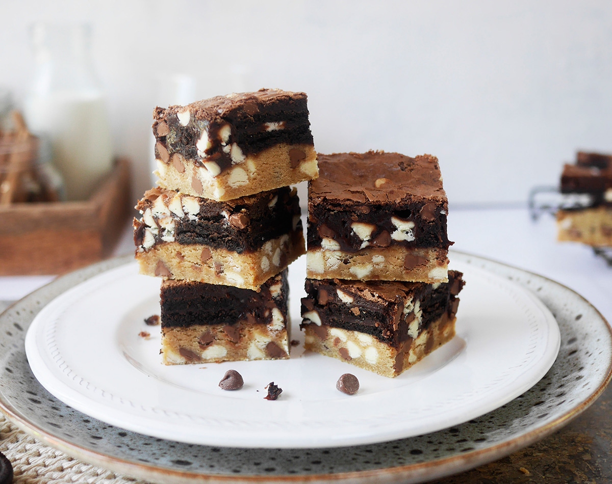 Triple Layer Cookie Dough Brownies